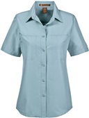 Harriton Ladies Key West Performance Staff Shirt CLOUD BLUE Pocket