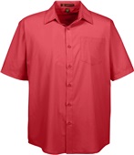 Harriton Mens Paradise SS Performance Shirt PARROT RED Pocket