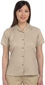 Harriton Ladies Bahama Cord Camp Shirt SAND Pocket