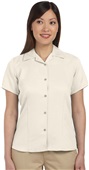 Harriton Ladies Bahama Cord Camp Shirt CREME Pocket