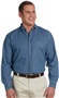 Harriton Mens Long-Sleeve Denim Shirt LIGHT DENIM Pocket