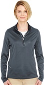 UltraClub Ladies Cool & Dry Sport 1/4-Zip Pullover CHARCOAL Pocket
