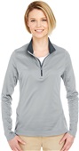 UltraClub Ladies Cool & Dry Sport 1/4-Zip Pullover GREY Pocket