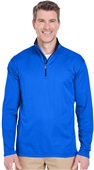 UltraClub Mens Cool & Dry Sport 1/4-Zip Pullover KYANOS BLUE Pocket