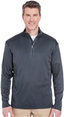 UltraClub Mens Cool & Dry Sport 1/4-Zip Pullover CHARCOAL Pocket