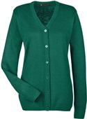 Harriton Ladies Pilbloc Cardigan Sweater HUNTER Pocket