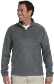 Harriton Mens 1/4-Zip Fleece Pullover CHARCOAL Pocket