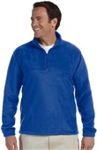 Harriton Mens 1/4-Zip Fleece Pullover TRUE ROYAL Pocket