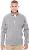 Devon & Jones Mens Bristol 1/4-Zip Sweater Jacket GREY HEATHER Pocket