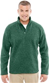 Devon & Jones Mens Bristol 1/4-Zip Sweater Jacket FOREST HEATHER Pocket