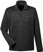 Devon & Jones Mens Newbury Melange 1/4-Zip Jacket BLACK HEATHER Pocket