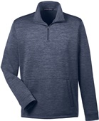 Devon & Jones Mens Newbury Melange 1/4-Zip Jacket NAVY HEATHER Pocket