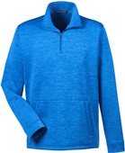 Devon & Jones Mens Newbury Melange 1/4-Zip Jacket FRENCH BLUE HEATHER Pocket