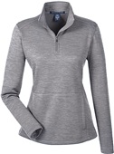 Devon & Jones Ladies Newbury Melange 1/4Zip Jacket DARK GREY HEATHER Pocket
