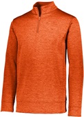  Adult 1/4 Zip Heathered Pullover Warm-Up ORANGE Pocket