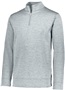  Adult 1/4 Zip Heathered Pullover Warm-Up SILVER Pocket