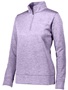 Womens Quarter-Zip, Tagless Pullover Fleece Jacket (Black,Coral,Forest,Navy,Red,Royal) LIGHT LAVENDER Pocket