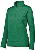 Womens Quarter-Zip, Tagless Pullover Fleece Jacket (Black,Coral,Forest,Navy,Red,Royal) DARK GREEN Pocket