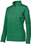 Womens Quarter-Zip, Tagless Pullover Fleece Jacket (Black,Coral,Forest,Navy,Red,Royal) DARK GREEN Pocket