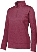 Womens Quarter-Zip, Tagless Pullover Fleece Jacket (Black,Coral,Forest,Navy,Red,Royal) MAROON Pocket
