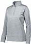 Womens Quarter-Zip, Tagless Pullover Fleece Jacket (Black,Coral,Forest,Navy,Red,Royal) SILVER Pocket