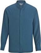 Edwards Mens Batiste Stand-up Collar Shirt 423 CARIBBEAN BLUE Pocket