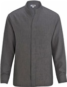 Edwards Mens Batiste Stand-up Collar Shirt 079 STEEL GREY Pocket