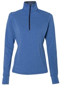 J America Ladies Omega Stretch 1/4 Zip Jacket ROYAL TRIBLEND Pocket