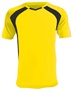 Epic Adult/Youth Madrid V-Neck Soccer Jersey SAFETY/OPTIC YELLOW/BLACK Front