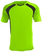 Epic Adult/Youth Madrid V-Neck Soccer Jersey LIME GREEN/BLACK Front
