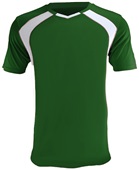 Epic Adult/Youth Madrid V-Neck Soccer Jersey DARK FOREST/WHITE Front