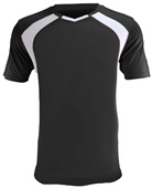 Epic Adult/Youth Madrid V-Neck Soccer Jersey BLACK/WHITE Front