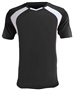 Epic Adult/Youth Madrid V-Neck Soccer Jersey BLACK/WHITE Front