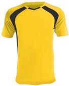 Epic Adult/Youth Madrid V-Neck Soccer Jersey GOLD/BLACK Front