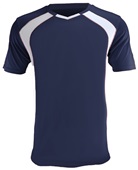 Epic Adult/Youth Madrid V-Neck Soccer Jersey NAVY/WHITE Front