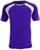 Epic Adult/Youth Madrid V-Neck Soccer Jersey PURPLE/WHITE Front