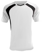 Epic Adult/Youth Madrid V-Neck Soccer Jersey WHITE/BLACK Front