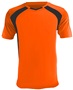 Epic Adult/Youth Madrid V-Neck Soccer Jersey ORANGE/BLACK Front