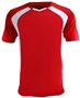 Epic Adult/Youth Madrid V-Neck Soccer Jersey SCARLET/WHITE Front