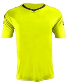 Epic Adult/Youth Munich V-Neck Soccer Jersey OPTIC SAFETY YELLOW/BLACK Front
