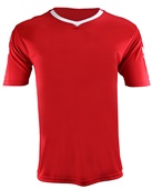 Epic Adult/Youth Munich V-Neck Soccer Jersey SCARLET/WHITE Front