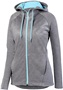 Womens Pocketed Full Zip Heatherd Hoodie GRAPHITE/AQUA Pocket