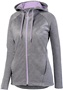 Womens Pocketed Full Zip Heatherd Hoodie GRAPHITE/LIGHT LAVENDER Pocket