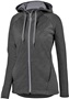 Womens Pocketed Full Zip Heatherd Hoodie BLACK/GRAPHITE Pocket