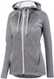 Womens Pocketed Full Zip Heatherd Hoodie GRAPHITE/WHITE Pocket