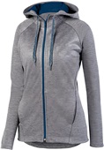 Augusta Ladies Zoe Tonal Heather Full Zip Hooded Jacket 5558 GRAPHITE/NAVY Pocket