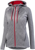Augusta Ladies Zoe Tonal Heather Full Zip Hooded Jacket 5558 GRAPHITE/RED Pocket