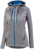Augusta Ladies Zoe Tonal Heather Full Zip Hooded Jacket 5558 GRAPHITE/ROYAL Pocket