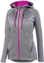 Womens Pocketed Full Zip Heatherd Hoodie GRAPHITE/POWER PINK Pocket