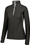 Womens Pocketed 1/2 Zip Microfleece Pullover (Black,Carbon,Navy,Royal,Red) BLACK Pocket